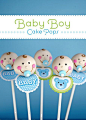 Marshmallow pacifiers. Baby Boy Cake Pops