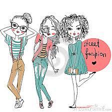 “fashion girl cartoo...
