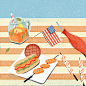 Going on a picinc : Here are some illustrations for COSMO magazine.Have a good time with your family and plan a picnic in the park.