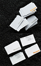 Minimalist White, Silver And Copper Foil Business Card Design