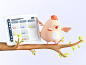 Dashboard Bird octane dashboard character blender project illustration 3d