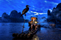 Fisherman of Guilin, Li River and Karst mountains during the blu by Jakkree Thampitakkul on 500px