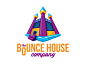 Bounce House Co. Logo（WIP）专业3点插图绘图透视乐趣身份品牌品牌标志徽标儿童孩子充气城堡弹跳房子