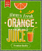 Vintage Orange Juice Poster. Vector illustration._Yestone