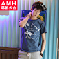 AMH男装韩国2013夏装新款韩版男士修身圆领印花短袖T恤NZ2435燊-tmall.com天猫