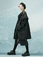AnnoMundi原创设计 黑色风衣女中长款机能风秋季设计感女装外套-淘宝网