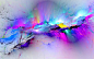 General 1920x1200 abstract colorful digital art painting mountains paint splatter