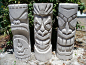 Hebbel stone (easy carve airrated concrete) tiki's: 