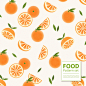 切片橙子 缤纷香橙 白色背景 水果美食图案PSD35