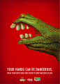 创意广告海报欣赏：手掌彩绘造型 #采集大赛#