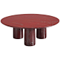 Mario Bellini for Cassina Red Limestone Side Table For Sale