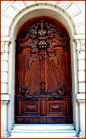 Heavily Carved Wooden Door