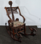 "Memento Mori" Mid 19th Skeleton Rocking Chair