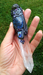 Luna Blue's Midnight Blue Labradorite & Quartz Crystal Wand