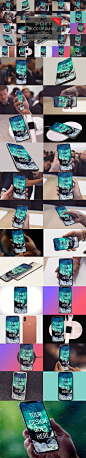 25个高品质苹果iPhone X场景样机展示模型mockups（psd）