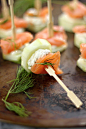 Smoked Salmon and Cream Cheese Cucumber Bites