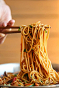 亚洲大蒜面条@FoodBlogs #Asian #GarlicNoodles #Noodles