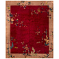 1920s Chinese Red/Tan Art Deco Carpet For Sale
