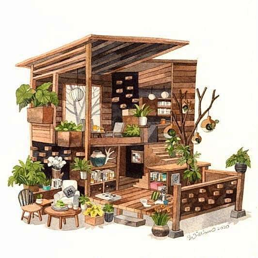 童话中的梦幻小木屋。merchantof...