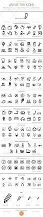 Set of 430 Vector Icons - Black Line | Buy and Download: http://graphicriver.net/item/set-of-430-vector-icons-black-line/6193118?WT.ac=category_thumb&WT.z_author=AnnaIvanir&ref=ksioks