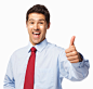 Royalty-free Image: Male Executive Gesturing Thumbs Up Isolated