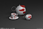 咖啡壶 创意咖啡壶  爱心壶 红色的壶 杯子 茶具