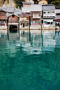 houses built on the water's edge  , Kyoto, Japan+