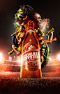 World Cup : Brazilian Soccer fans cheering with Brahma.