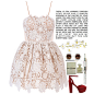 A fashion look from November 2015 featuring lace dress, platform shoes and round sunglasses. Browse and shop related looks.