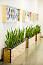 Custom Planter boxes for lobby of Corporate Office made by Feruxe