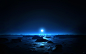 Moon blue night skyscapes water wallpaper (#668368) / Wallbase.cc