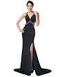 Amazon.com: Edith Windsor Women's Halter Neck Slit Backless Evening Dress: Clothing