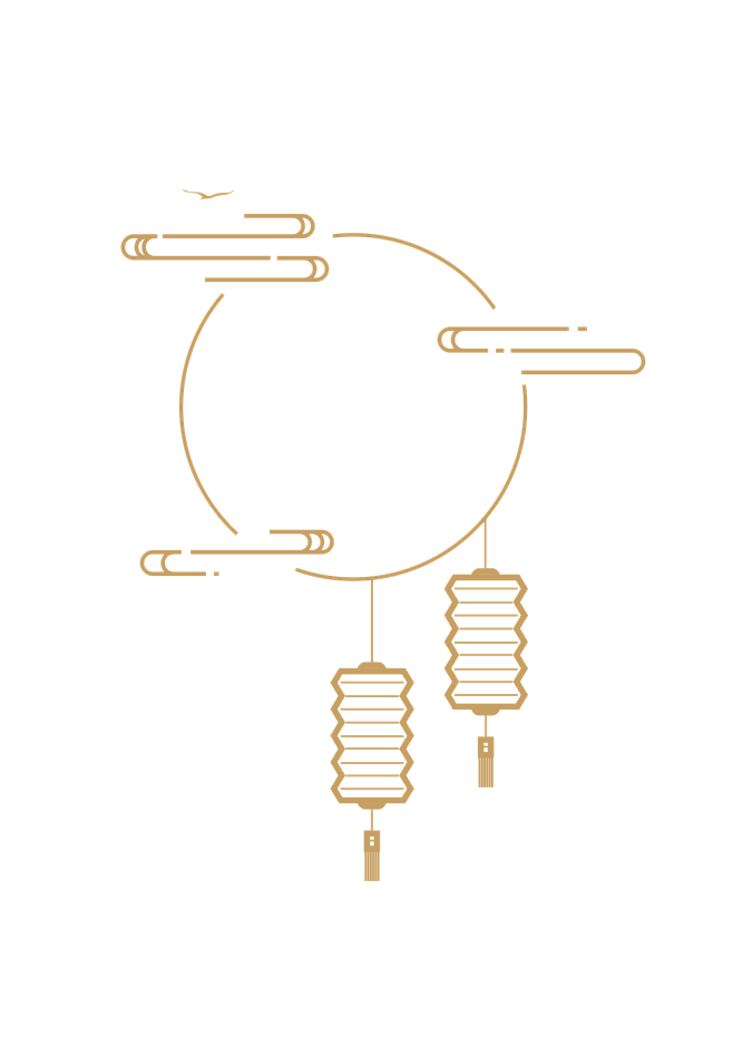 中国风边框祥云灯笼png