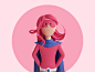 Design Thinking League - Magnetic Girl octanerender super hero illustration hero character c4d 3d