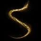 Glittering gold cosmic dust tail