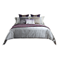 新中式样板房高级床上用品定制紫色调家纺多件套配套家具酒店别墅-淘宝网