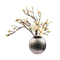 Woodlands White Titanium Vase Arrangement: 