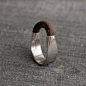silver and leather unisex sterling silver ring