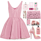 A fashion look from May 2015 featuring satin dress, pink leather pumps and flower handbag. Browse and shop related looks.