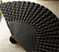 【日式和风】江户日本 和服扇子竹柄折扇 布面扇 黑色小方格-淘宝网