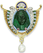 Egyptian Revival Carved Emerald Brooch Christie’s