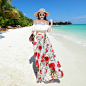 2015夏露脐一字领性感海边度假蕾丝衫波西米亚半身裙套装沙滩裙女-淘宝网