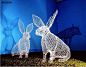 商业空间酒店会所店铺软装配饰雕塑网状白云兔子动物植物可定制-淘宝网