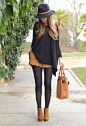 brown & black chic fall look