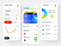 Financial Mobile App design application income spending balance finance analytics credit score overview transactions credit card card ux ui minimal clean ui banking dashboard banking app datavisualisation candlestick mobile app