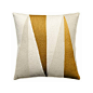 18 x 18 Cream/Oyster/Gold Blade Pillow By Judy Ross Textiles : Hand embroidered by our artisans, these pillows use the finest, hand-dyed New Zealand wool, with a cotton canvas overlay backing and a 5/95 down/feather insert.