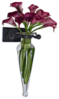 Clear Amphora Vase on Iron Sconce with Finials contemporary-vases