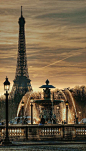 Place de la Concorde fountain with the Effel tower, Paris -- by Yvon Lacaille on Flickr