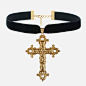 GABRIELLE Baroque Cross Choker | Rock N Rose