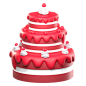 Red Velvet Cake  3D Icon